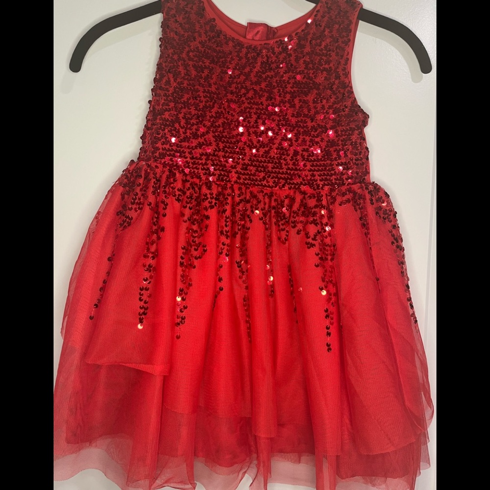 Adorable sequined red party holiday dance dress